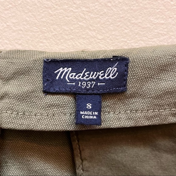 MADEWELL | Olive Green Linen Blend Shorts - Picture 3 of 3